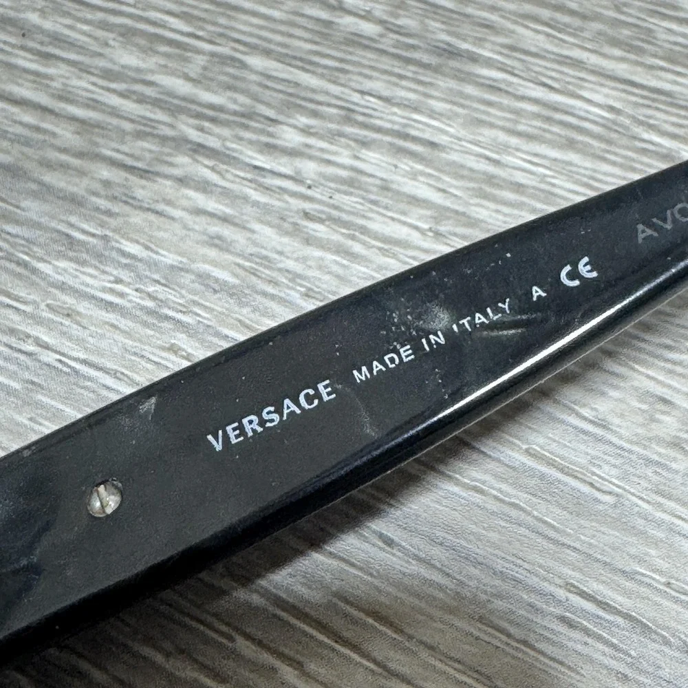 Versace Eyeglass Frames Mens 52-16-135‎ Black Medusa Made in Italy Clip-On 1009